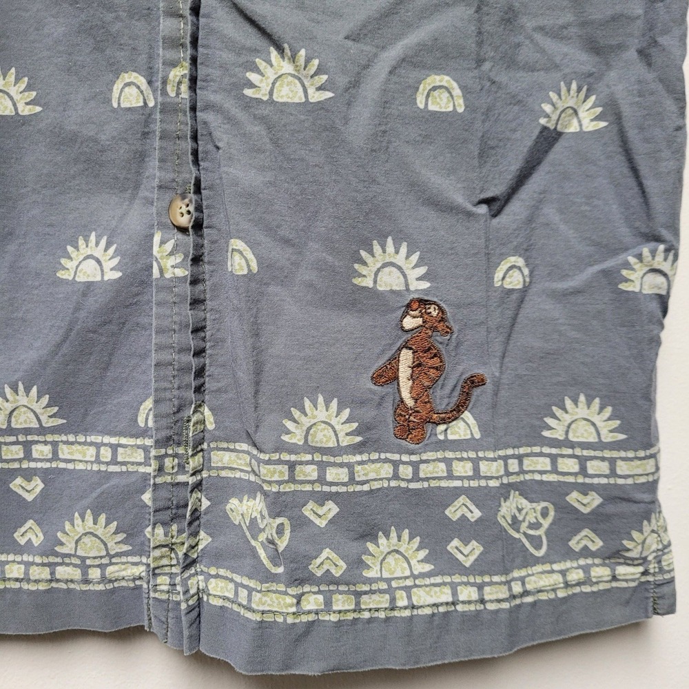The Disney Store Tigger Boys Shirt Button Up Tee Green Olive Size 7/8 Youth‎ Vtg